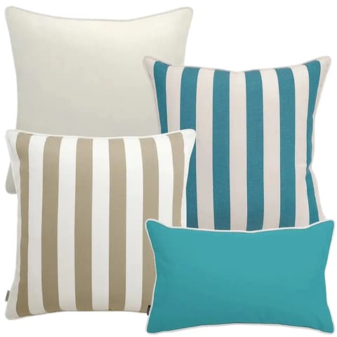 Aditya Bundle outdoor bundles in turquoise, beige and ivory, shown in a product front view as image 1