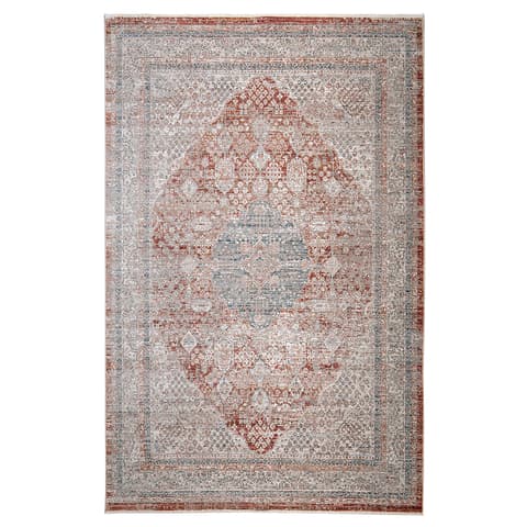 Alexander Rosso carpets in red and beige, shown in a product top view as image 1