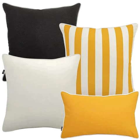 Arun Bundle outdoor bundles in yellow, ivory and black, shown in a product as image 1