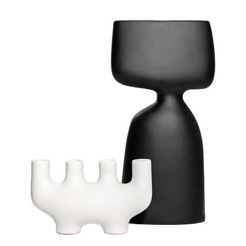 Berta Arneson vases in white and black, shown in a product front view as image 1