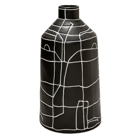 Carlene Arneson vases in white and black, shown in a product front view as image 1