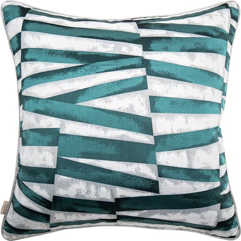 Carlie Teal cushion in turquoise, blue and green, shown in a product front view as image 1