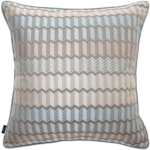 Cecilia Canova cushion in silver, blue and multicolour, shown in a product front view as image 1