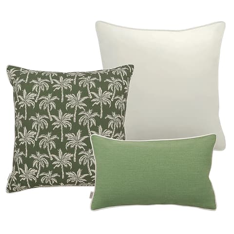 Chaya Bundle outdoor bundles in green and ivory, shown in a product as image 1