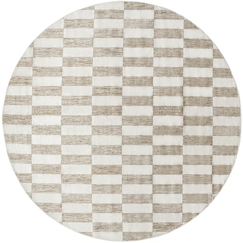 Cindy Tan carpets in taupe and beige, shown in a product top view as image 1