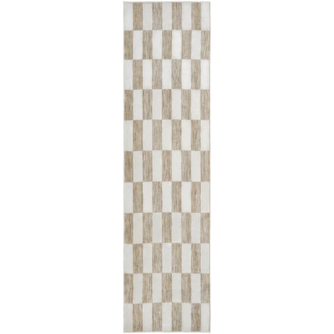 Cindy Tan carpets in taupe and beige, shown in a product top view as image 1