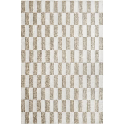 Cindy Tan carpets in taupe and beige, shown in a product top view as image 1