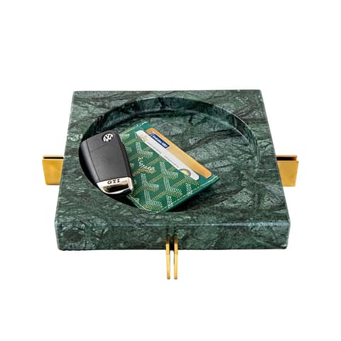 Dennis Bandiagara II trays in green and gold, shown in a product top view as image 1