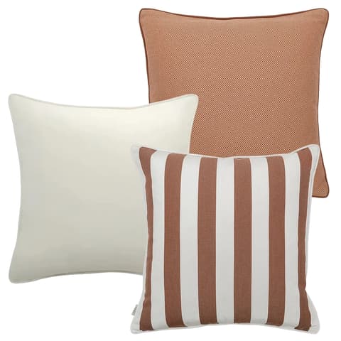 Donya Bundle outdoor bundles in ivory and rust, shown in a product as image 1