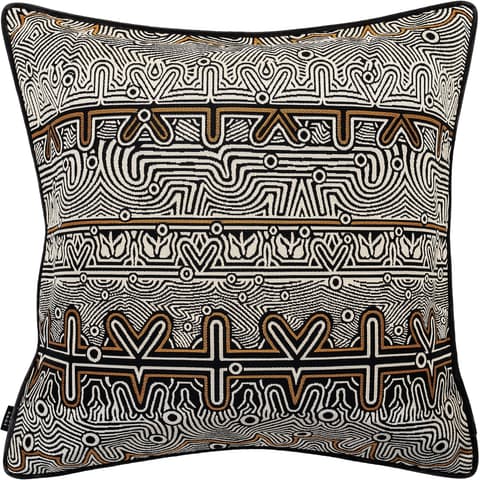 Edda Hodler cushion in black and silver, shown in a product front view as image 1