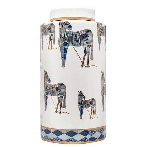 Eloisa Arneson vases in white and blue, shown in a product front view as image 1