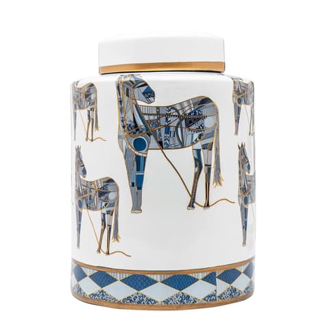 Eloisa Arneson II vases in white and blue, shown in a product front view as image 1