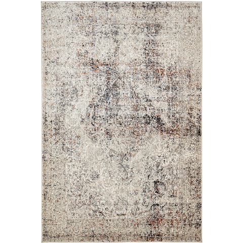 Ethan Dune II carpets in grey, beige and multicolour, shown in a product top view as image 1