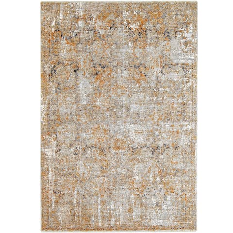Ethan Goldberg carpets in rust, grey and gold, shown in a product top view as image 1