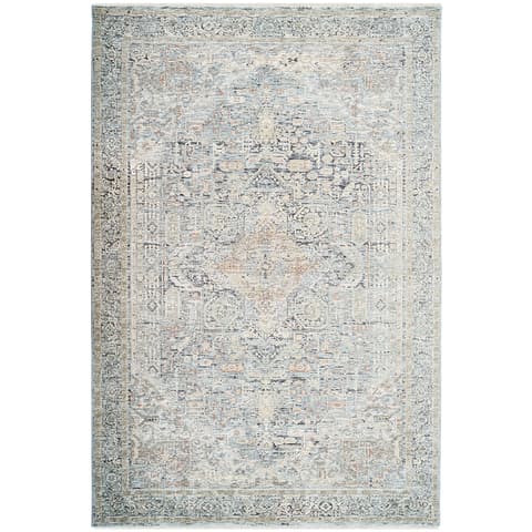 Hana Sky carpets in blue and grey, shown in a product top view as image 1