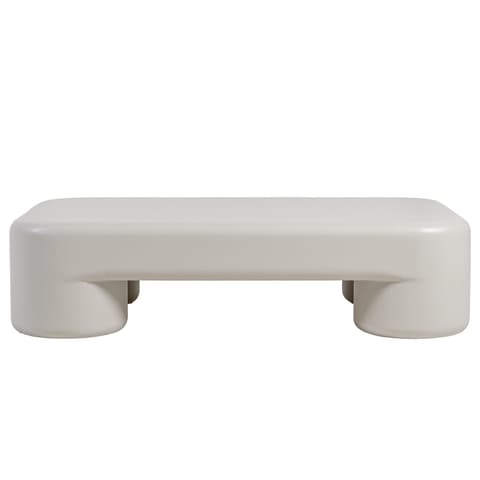 Bari coffee table in soft ivory and stone, shown in a product front view as image 1