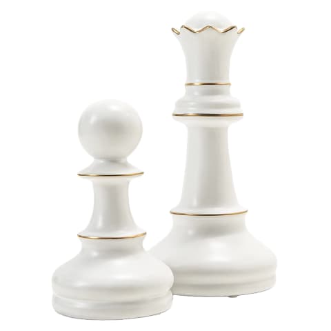 Cassandra Arneson Porcelain Figures statues and sculptures in white and gold, shown in a product front view as image 1