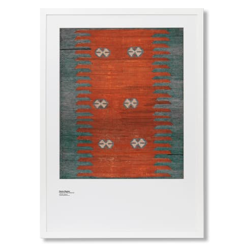 Denim Shades fine art print in red and blue, shown in a lifestyle front view as image 1