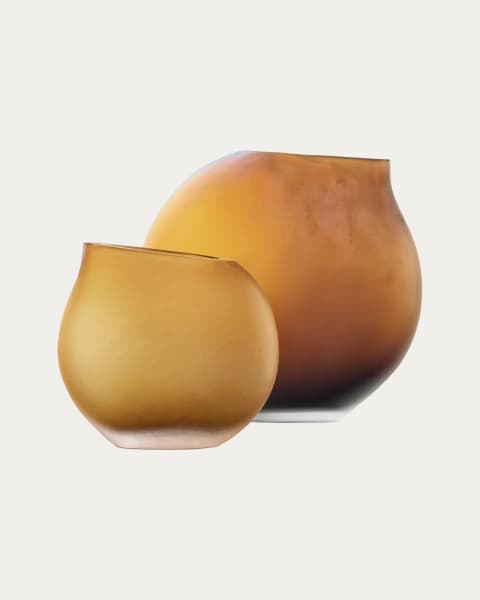 Denise Bundle vases in orange, shown in a lifestyle front view as image 1