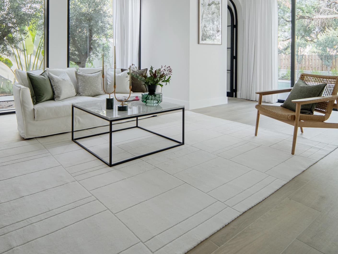 Elliot Bianca carpets in white and pearl, shown in a lifestyle close-up as image 3
