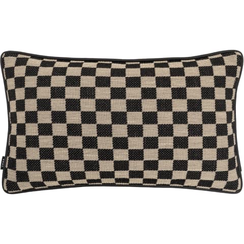 Enya Steele II cushion in black and beige, shown in a product front view as image 1