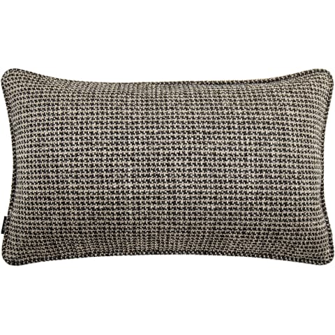 Hugo Steele II cushion in black, shown in a product front view as image 1