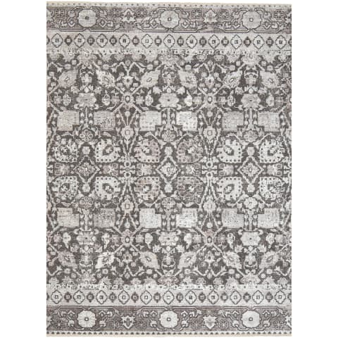 Jerik Ashton carpets in grey, shown in a product top view as image 1