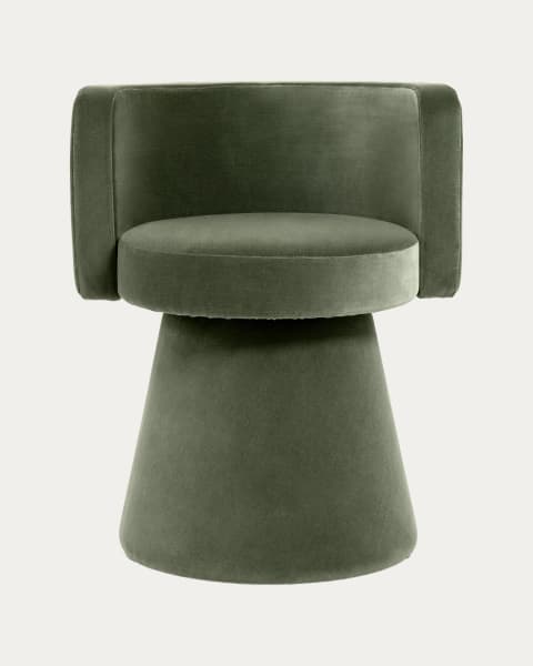 Mara Forest swivel chair in forest green, shown in a product front view as image 1