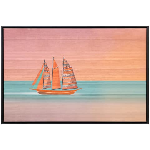 Sails canvas in pink, shown in a lifestyle front view as image 1