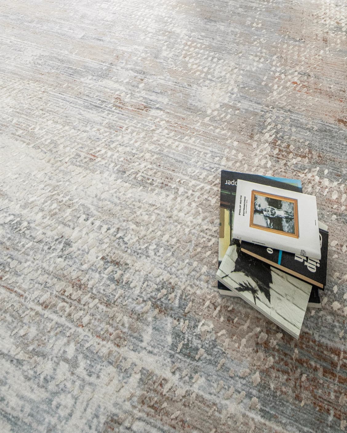 Savanna Sandy carpet in beige and rust, shown in a lifestyle close-up as image 5