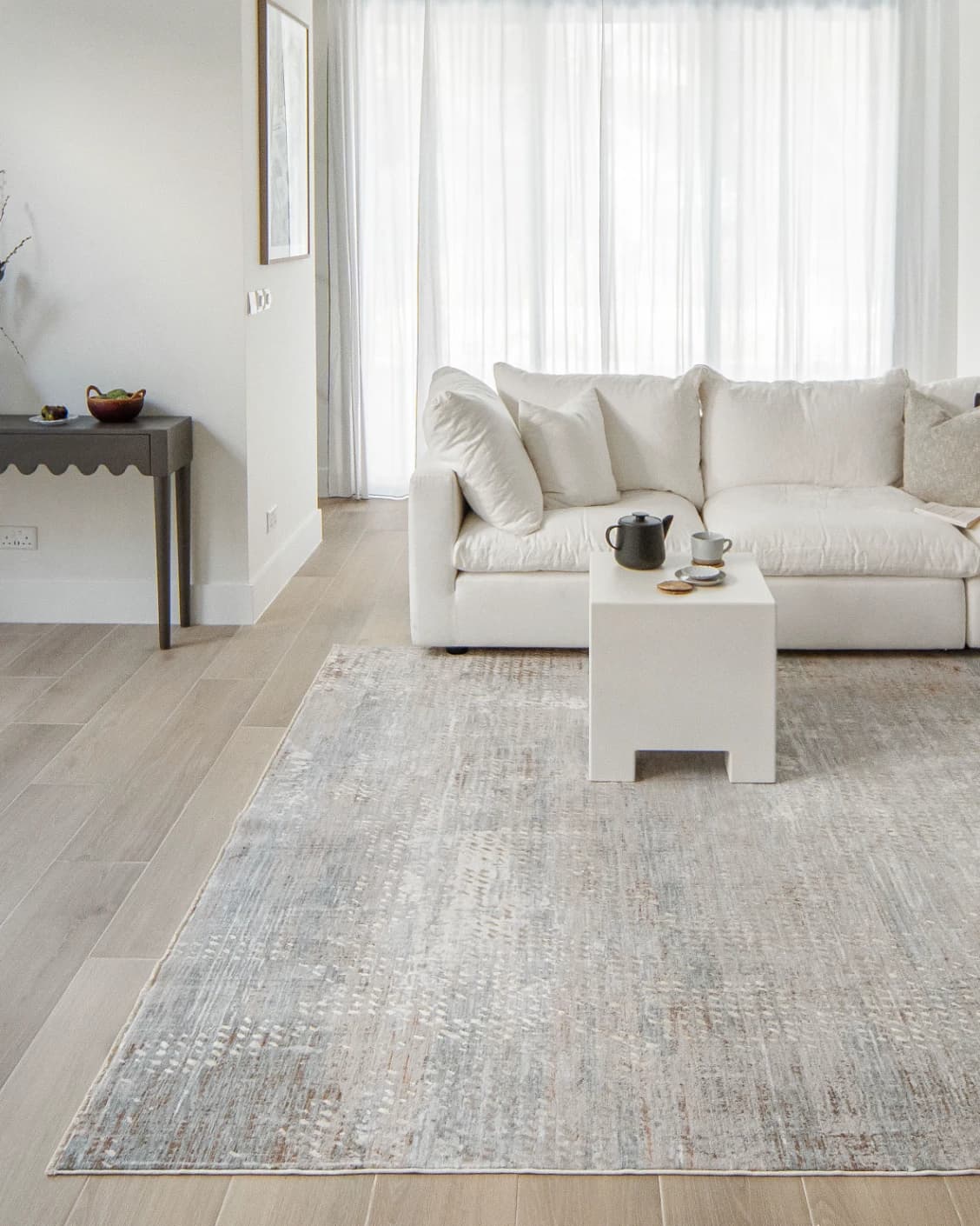 Savanna Sandy carpet in beige and rust, shown in a lifestyle front view as image 6