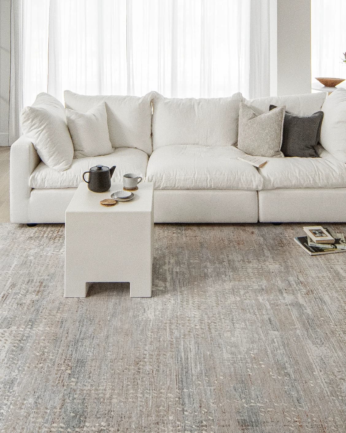 Savanna Sandy carpet in beige and rust, shown in a lifestyle front view as image 7