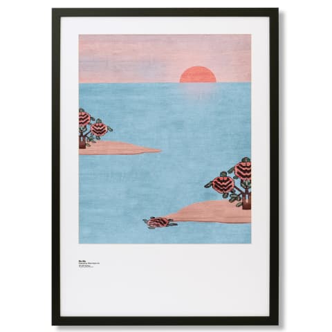 Slo Mo fine art print in blue, shown in a lifestyle front view as image 1