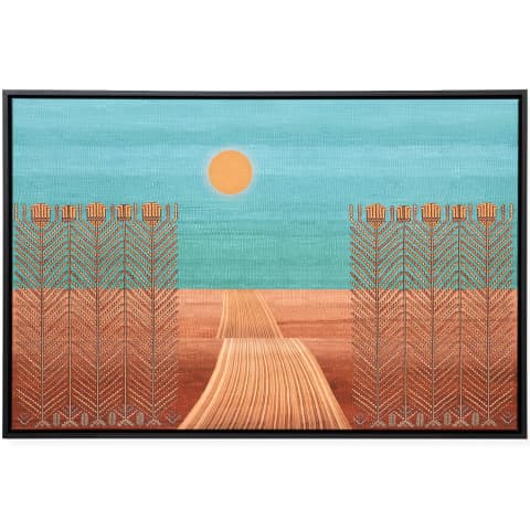 The Path canvas in blue, green and brown, shown in a lifestyle front view as image 1