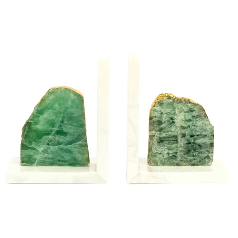 Isaac Twain statues and sculptures in green, white and gold, shown in a product front view as image 1