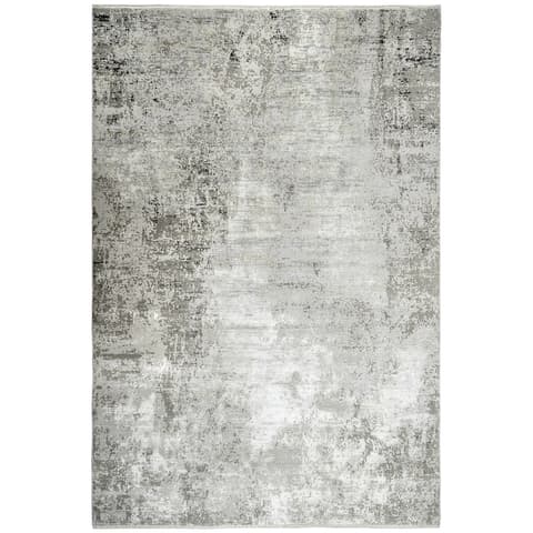 Jacob Ashton carpets in grey, silver and white, shown in a product top view as image 1