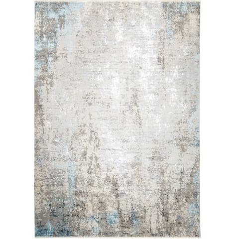 Jacob Azure carpets in grey and blue, shown in a product top view as image 1