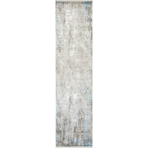 Jacob Azure carpets in grey and blue, shown in a product top view as image 1