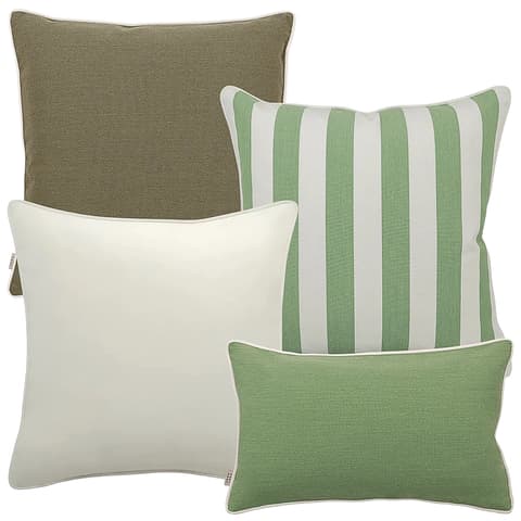 Jalena Bundle outdoor bundles in green and ivory, shown in a product as image 1