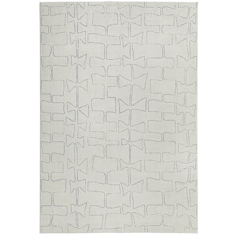 Jaxon Bianca carpets in ivory and charcoal, shown in a product top view as image 1