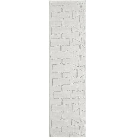 Jaxon Bianca carpets in ivory and charcoal, shown in a product top view as image 1