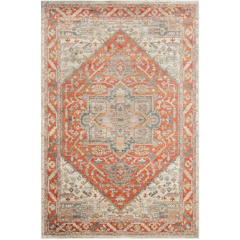 Julian Copper carpets in red and beige, shown in a product top view as image 1