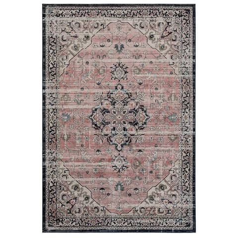 Julian Terracotta carpets in grey and pink, shown in a product top view as image 1