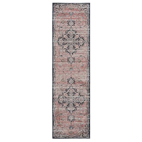 Julian Terracotta carpets in grey and pink, shown in a product top view as image 1