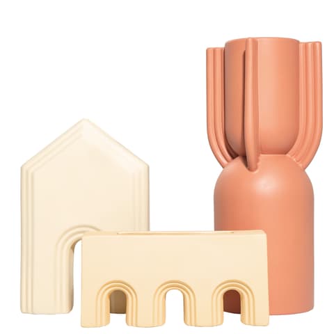 Klara Arneson vases in beige and orange, shown in a product front view as image 1