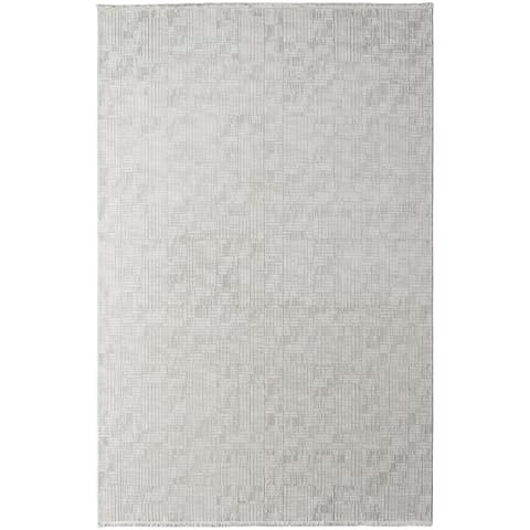 Laino Ashton carpets in ivory and grey, shown in a product top view as image 1