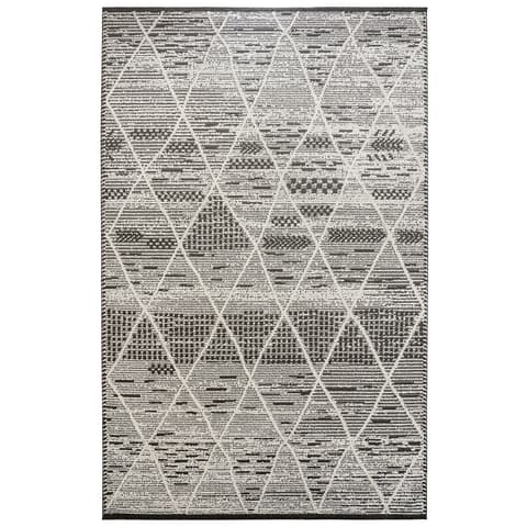 Leila Ebony carpets in charcoal and white, shown in a product top view as image 1