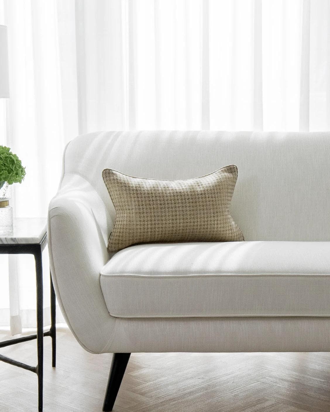 Leo Klimt II cushion in gold, shown in a lifestyle front view as image 4