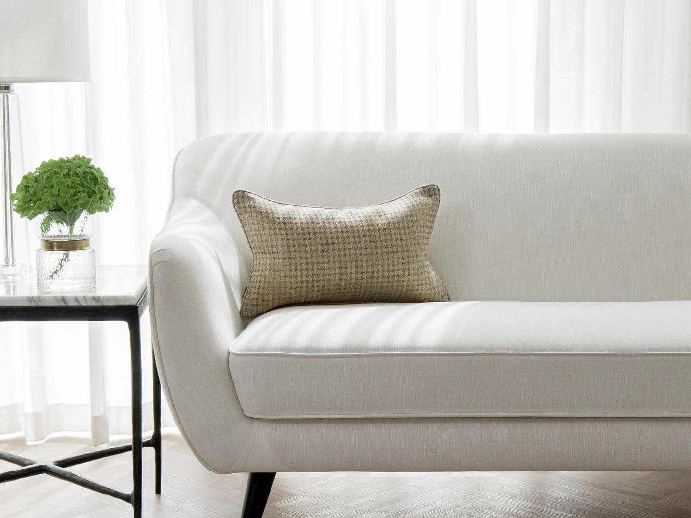 Leo Klimt II cushion in gold, shown in a lifestyle front view as image 4