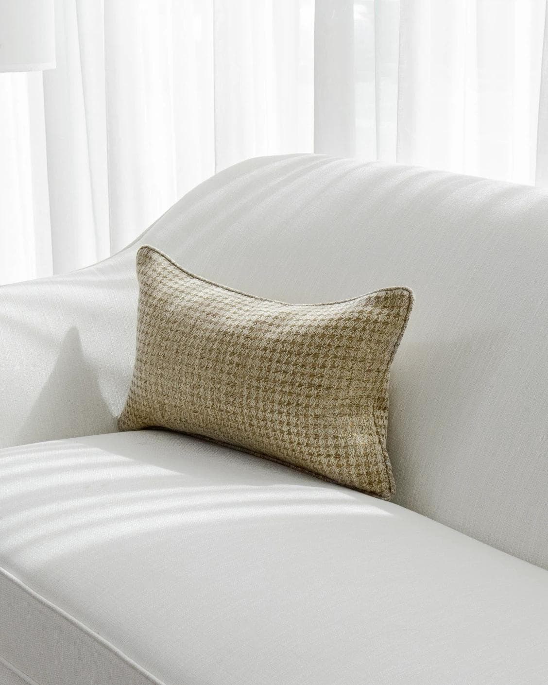 Leo Klimt II cushion in gold, shown in a lifestyle right view as image 2
